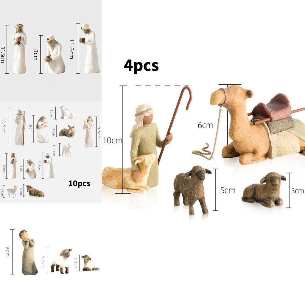 Resin Scene Set With Star And Manger For Christmas Gift Collection