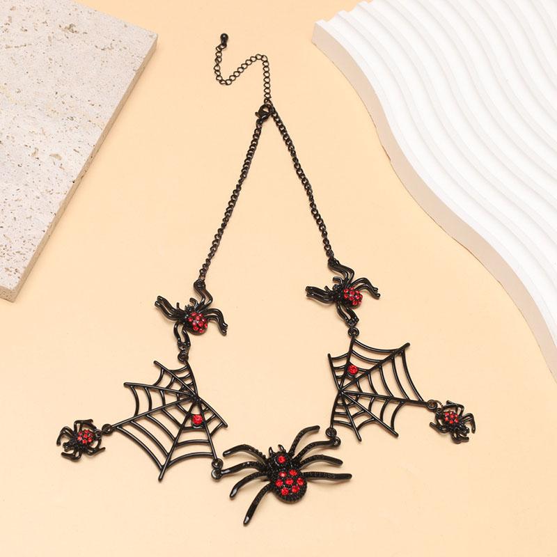 Halloween Party Punk Spider Web Jewelry Set Black Gothic Insect Earrings Necklace for DIY Jewelry Making Accessories