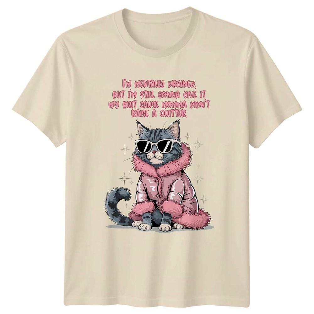 Im Unisextally Drained But Im Unisexs TShirt Funny Cat Lover Cat Birthday Gift