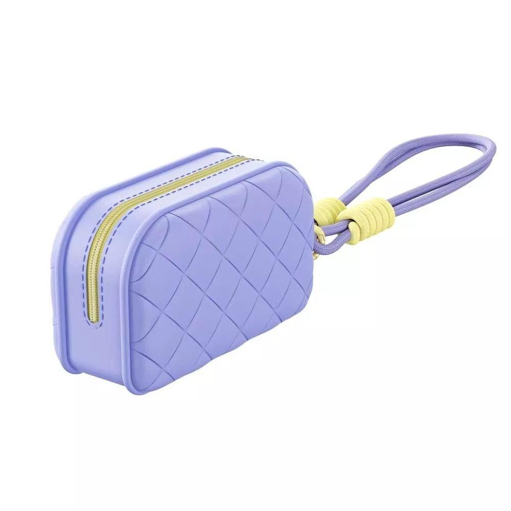 

High Quality Silicone Travel Makeup Bag with Handle Washable Cosmetic Bag Large Capacity Lightweight Storage Bag фиолетовый