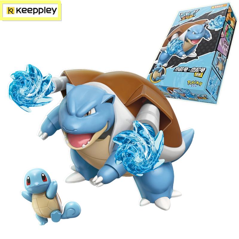 Keeppley Pokemon Battle Building Blocks Lucario Charizard Mewtwo Blastoise Greninja Assembly 3D Model Mini Brick Figure Toys
