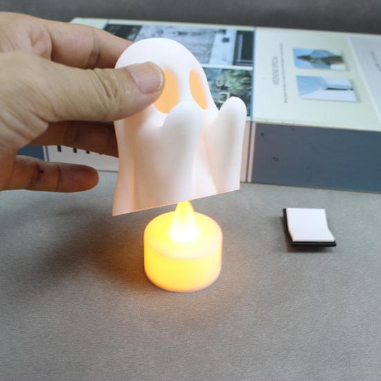 Yousheng Halloween Ghost Reading Night Light Plastic Black Screaming Ghost Statue Jointed Pumpkin Collectible Figure for Halloween Desk Shelf Home