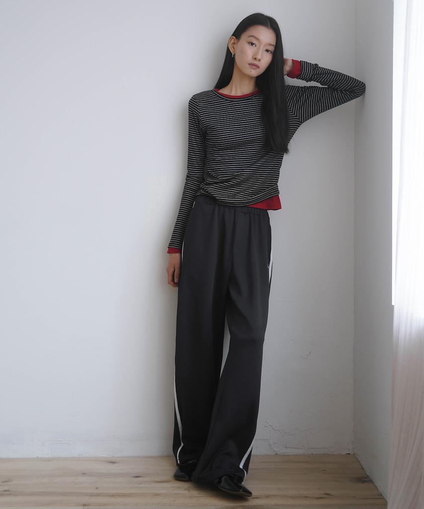 HEEARI Jane Basic Ribbed Long Sleeve_Black Stripe
