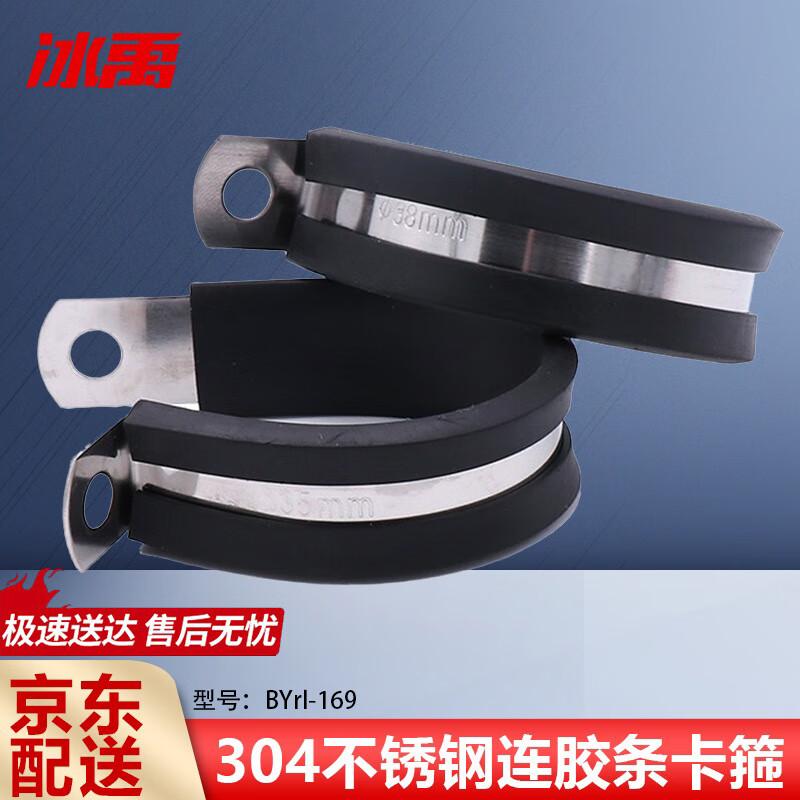 BYrl-169 304 Stainless Steel Rubber-Lined R-Type Clamp 24mm