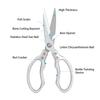 Multifunctional 5CR13 Japanese Stainless Steel Durable Kitchen Scissors For Roast Meat Shear Knife Can Cut Meat Fish Vegetable