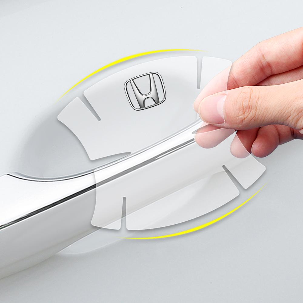 4/8Pcs Car Door Anti-scratch Protective Handle Bowl Sticker For Honda Civic Accord Vezel Fit CRV City CRZ Jazz HRV Typer Odyssey