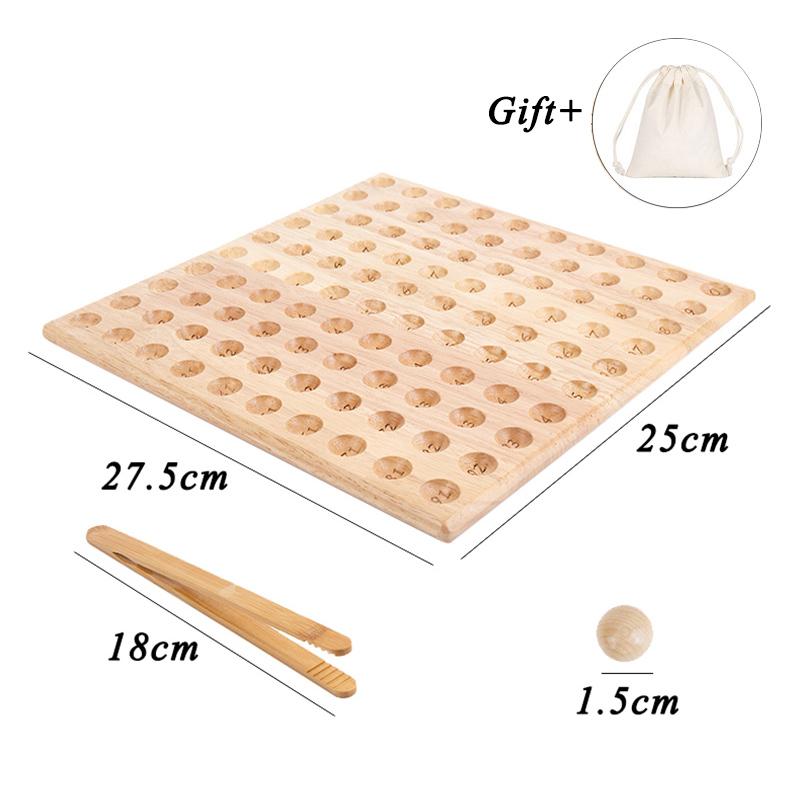 Монтессори 1-100 Счетная доска Деревянные игрушки Цифровой обучающий зажим Настольная — фото 6