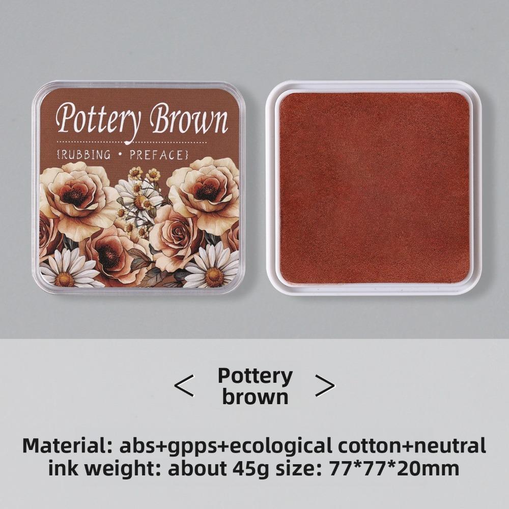 New Square Student Ink Pad Quickly Drying Neutral Ink Self Ink Stamp Multiple Colors Eco-cotton Stationery Inkpad for Students