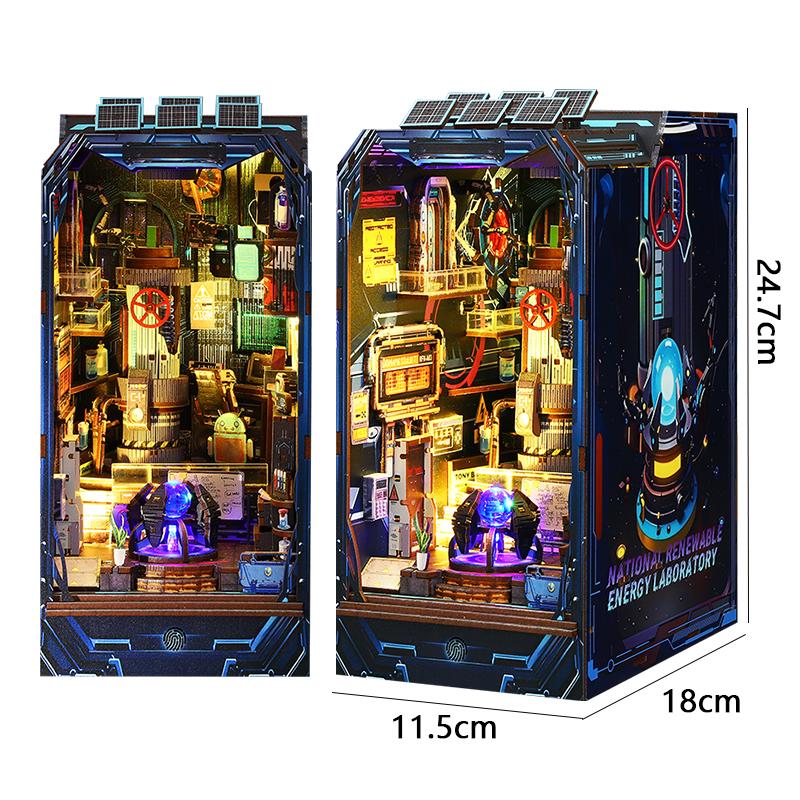 Diy Book Nook Doll House Miniature Wooden Bookshelf Shelf Insert Miniatures Home Model Kit Dollhouse Birthday Toy Gifts