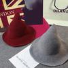 Vintage Halloween Woman Witch Hat Costume Wool Knit Hat For Party Coseplay Masquerade Hat Festival Decoration Accessories
