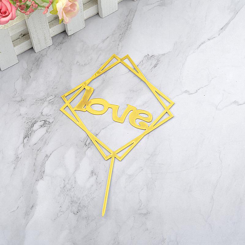 Gold & Black Mirrored Acrylic Cake Topper