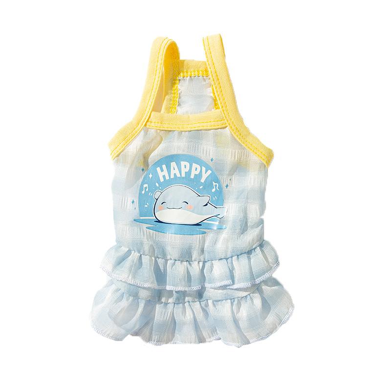 New Spring and Summer Thin Breathable Cute Medium and Small Dog Suspender Skirt Pet Two-legged Skirt Dog Clothes