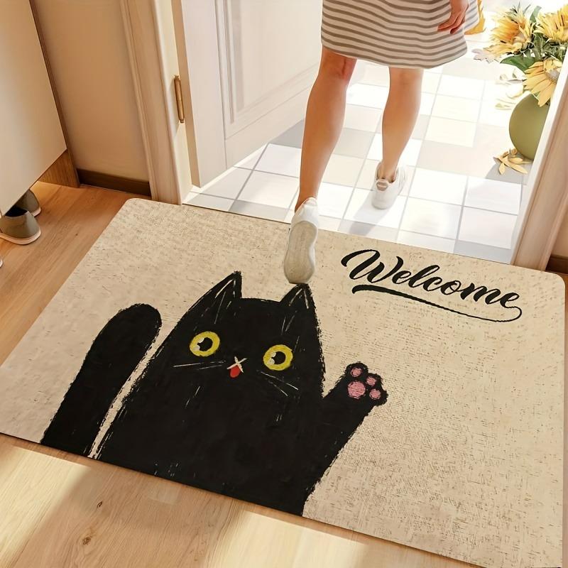 

1PC Cat Cattle Pattern Kitchen Rug Non-Slip Door Mats Pop design Bathroom Rug Bath Mat Carpet for Home Sink Laundry Decor 40cm x 60cm