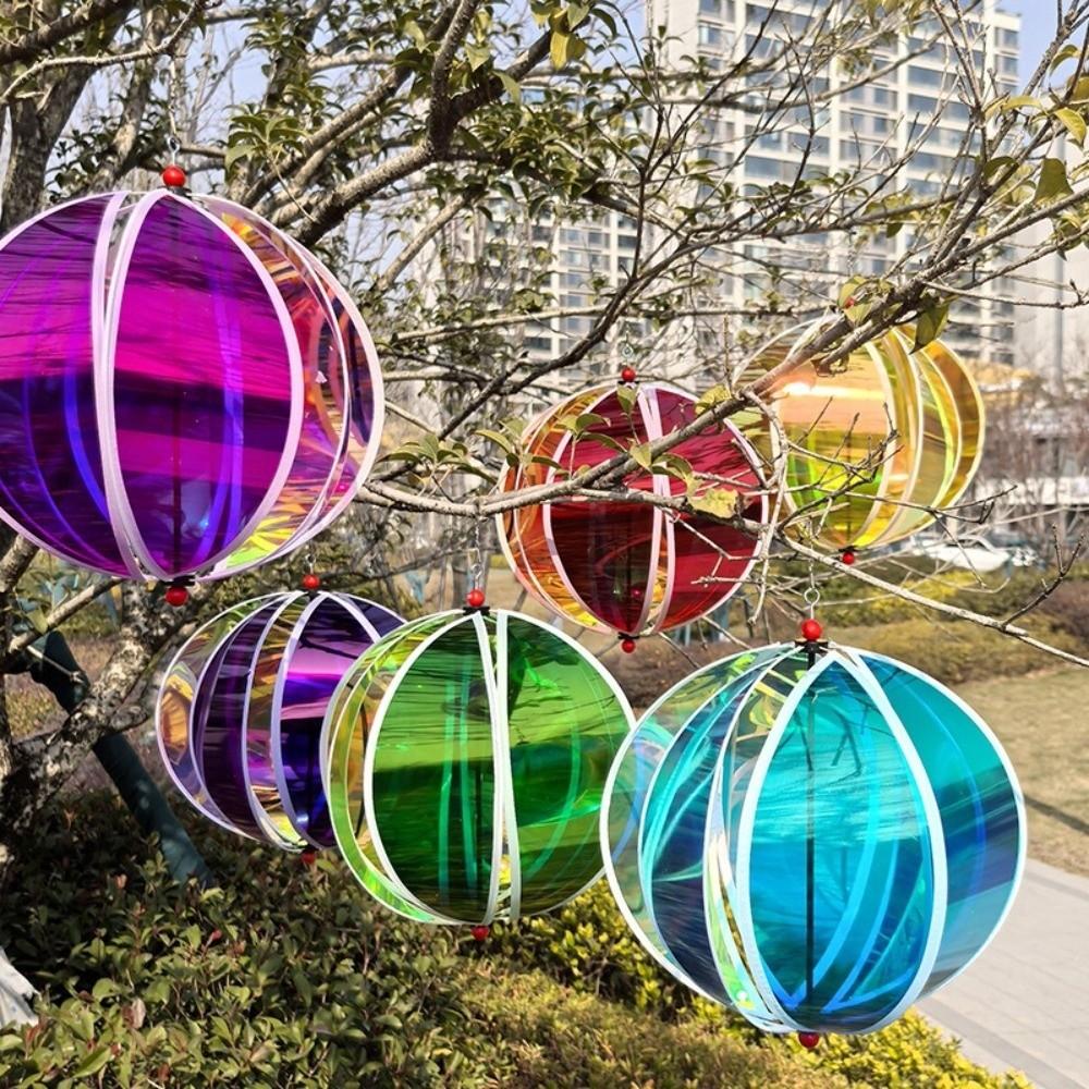 Transparent Material Hot Air Balloon Wind Spinner Plastic Material Fantasy Style Windmill Decoration Handmade Craft