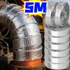 5M Exhaust Pipe Heat Wrap Tape 2000℉ High Temp Fiberglass Aluminum Foil Thermal Shield for Car Motorcycle Truck Exhaust Header
