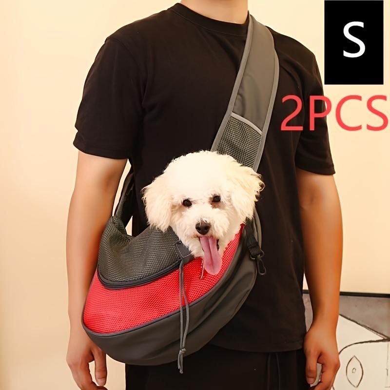 Pet Shoulder Bag Cat Dog Luggage Bag Travel Portable Mesh Breathable Messenger Bag Pet Chest Small Backpack