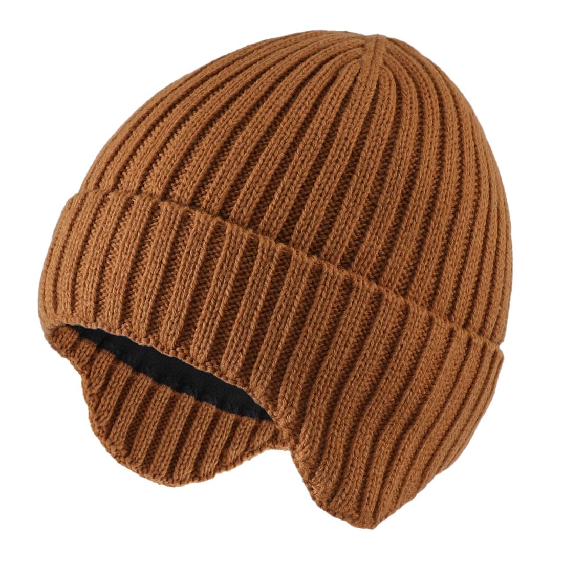 

Connectyle Зимняя вязаная шапка с толстой вязаной шапкой для тепла Вязаная Размер M Детские наушники, на флисовой подкладке для малышей, Шапка-бини, Верблюжий,