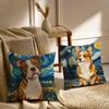 Cute Dog Cushion Cover Pillowcase Anti-Dustmite Living Room Sofa Decor Cushion Room