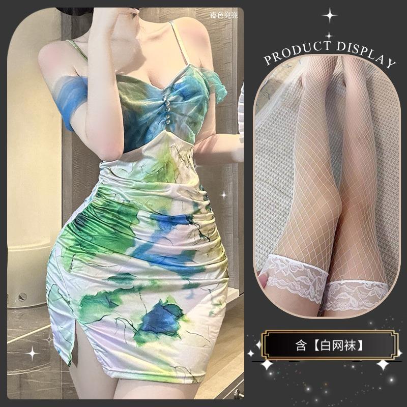 Pure desire sexy suspender sexy underwear new summer spice girl style printing tight and thin nightclub hip skirt women