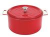 Pearl Metal HB-5726, 22cm Red, Ceramic-Coated Induction Cooking Pot for Waterless Cooking