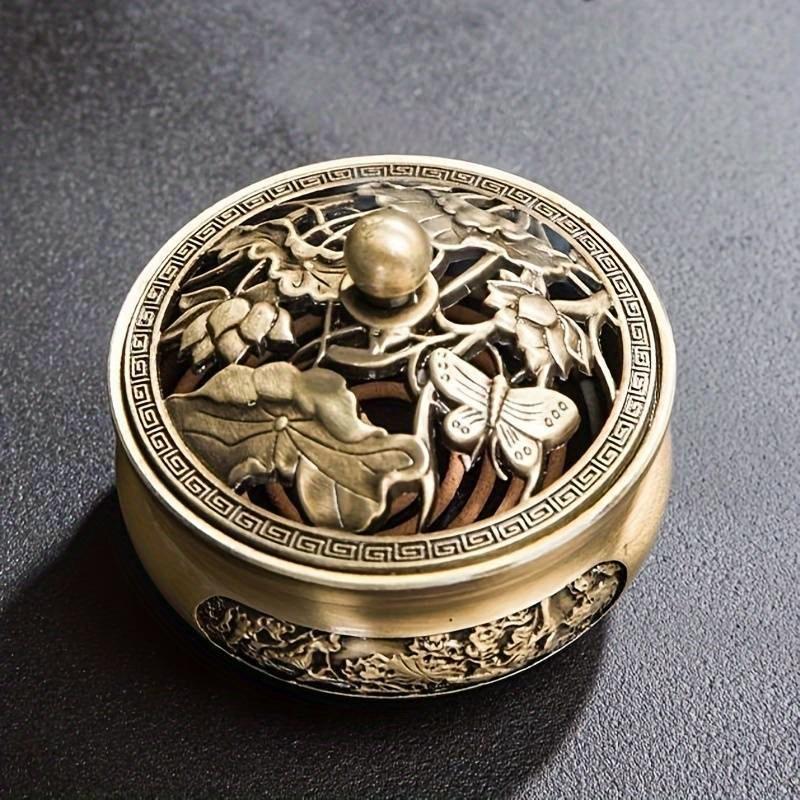 1 medená kadidelnica, starožitná zliatina, budhistická kadidelnica, rodinná čajová izba kadidelnica, domáca dekorácia