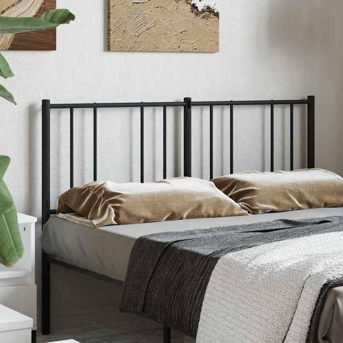 VidaXL Tête de lit métal noir 160 cm 352515