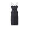 Summer New Arrival Women's Clothing Fashion Style Sexy Open Back Slit Slim-Fitting Sheath Sleeveless Sling Dress Black Slim Looking