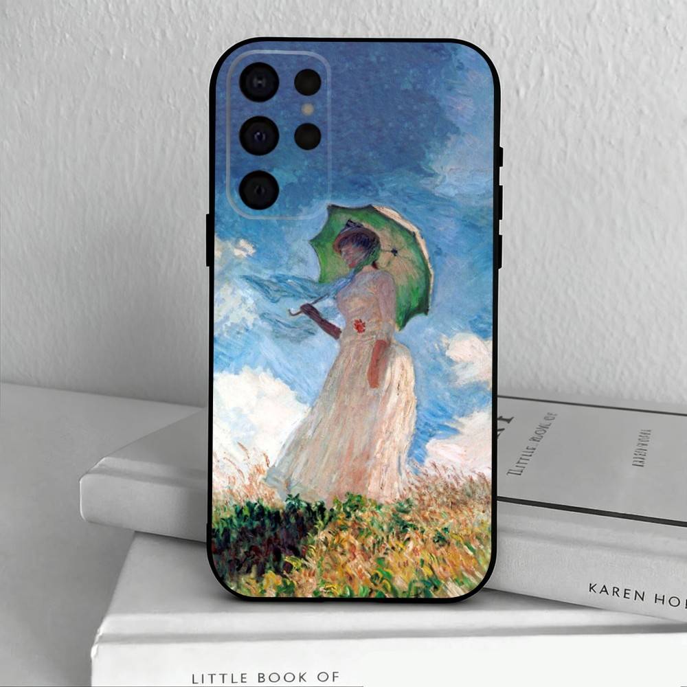 C-Claude-M-Monet-T Phone Case For Samsung S25,S24,S21,S22,S23,S30,Ultra,S20,Plus,Others Soft Black Case