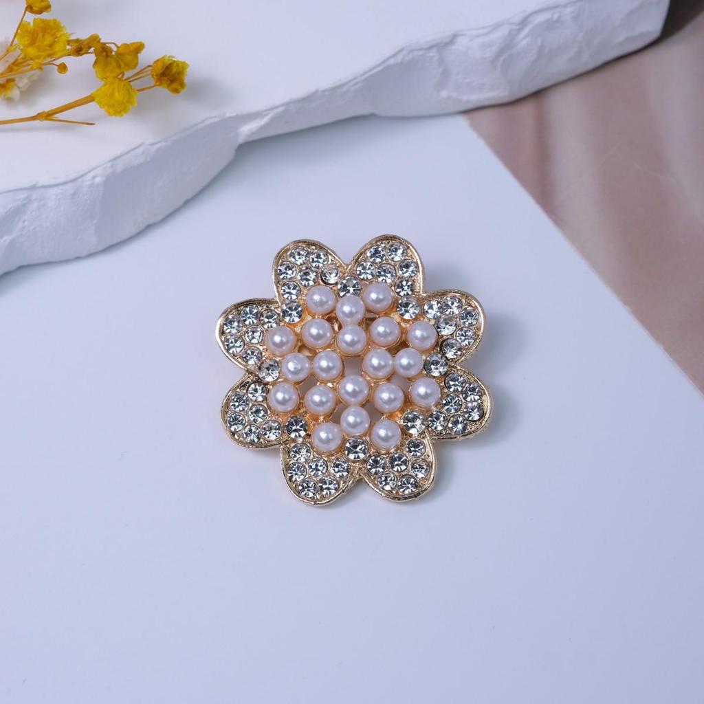 Korean Style Rhinestone Pearl Alloy Brooch & Pin