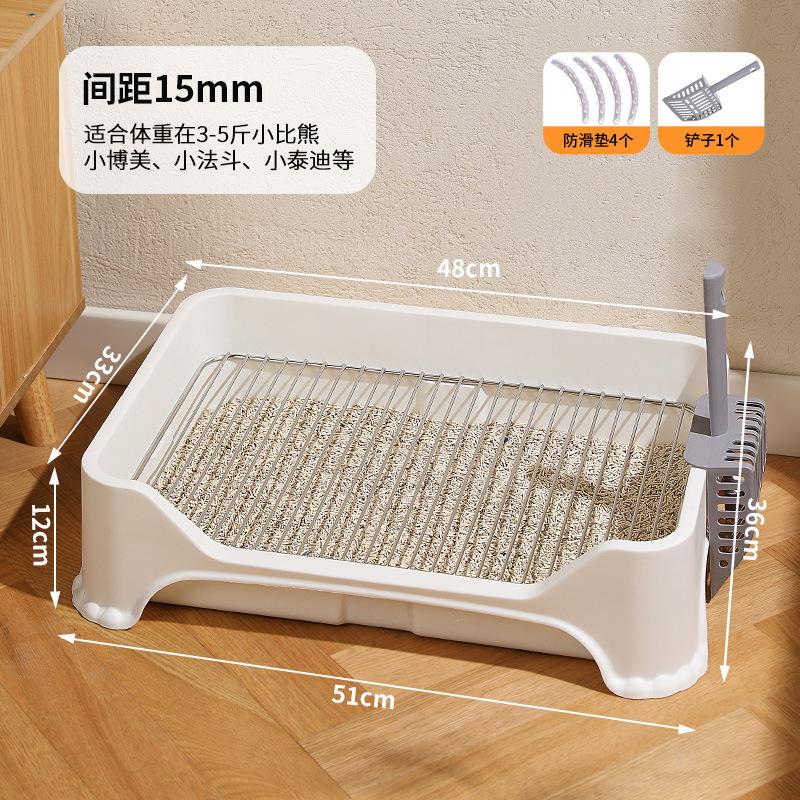 Dog toilet anti-stepping poo, dog urinal, stainless steel grid, dog litter basin, medium and small dog toilet, oversized