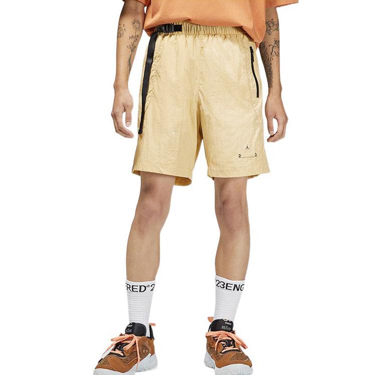 Jordan Solid Logo Woven Casual Shorts Men Bottoms Sesame-Yellow DQ7876-252