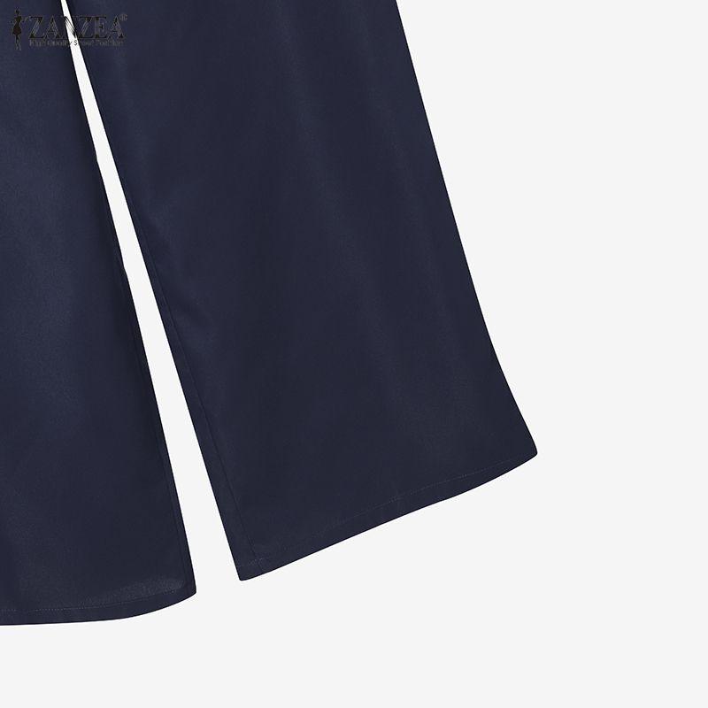 ZANZEA Women Long Sleeve Blouse and Pants Casual Two Piece Suit Sets