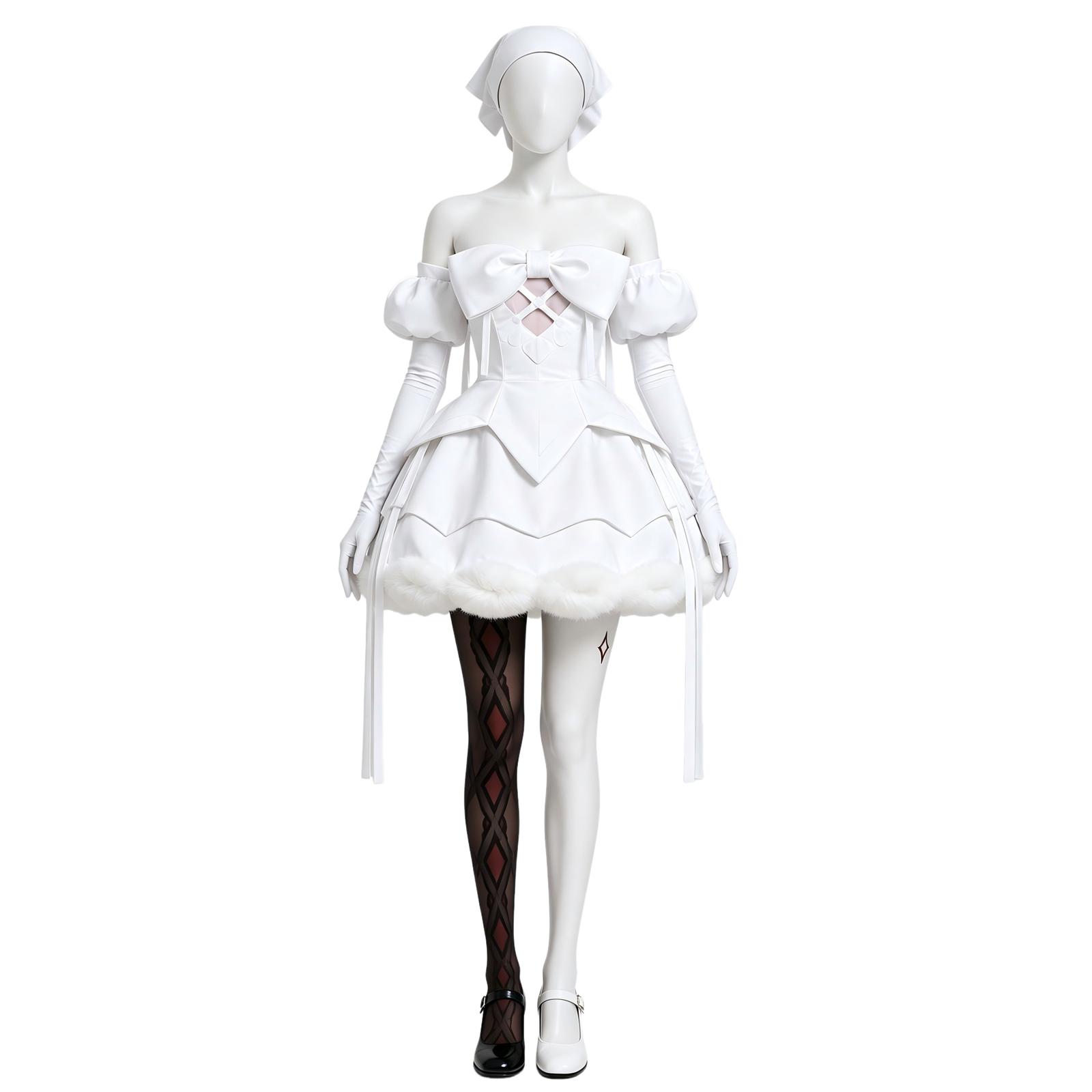 Sua Cosplay Kostīms Balta Kleita Hallowīna