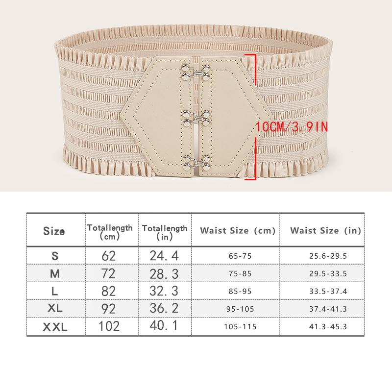 Levendige Drievoudige Gesp Elastische Tailleband Ruches Brede Riem - Elegante Decoratieve Jurk Gilet voor Vrouwen met Verstelbare Band S pink