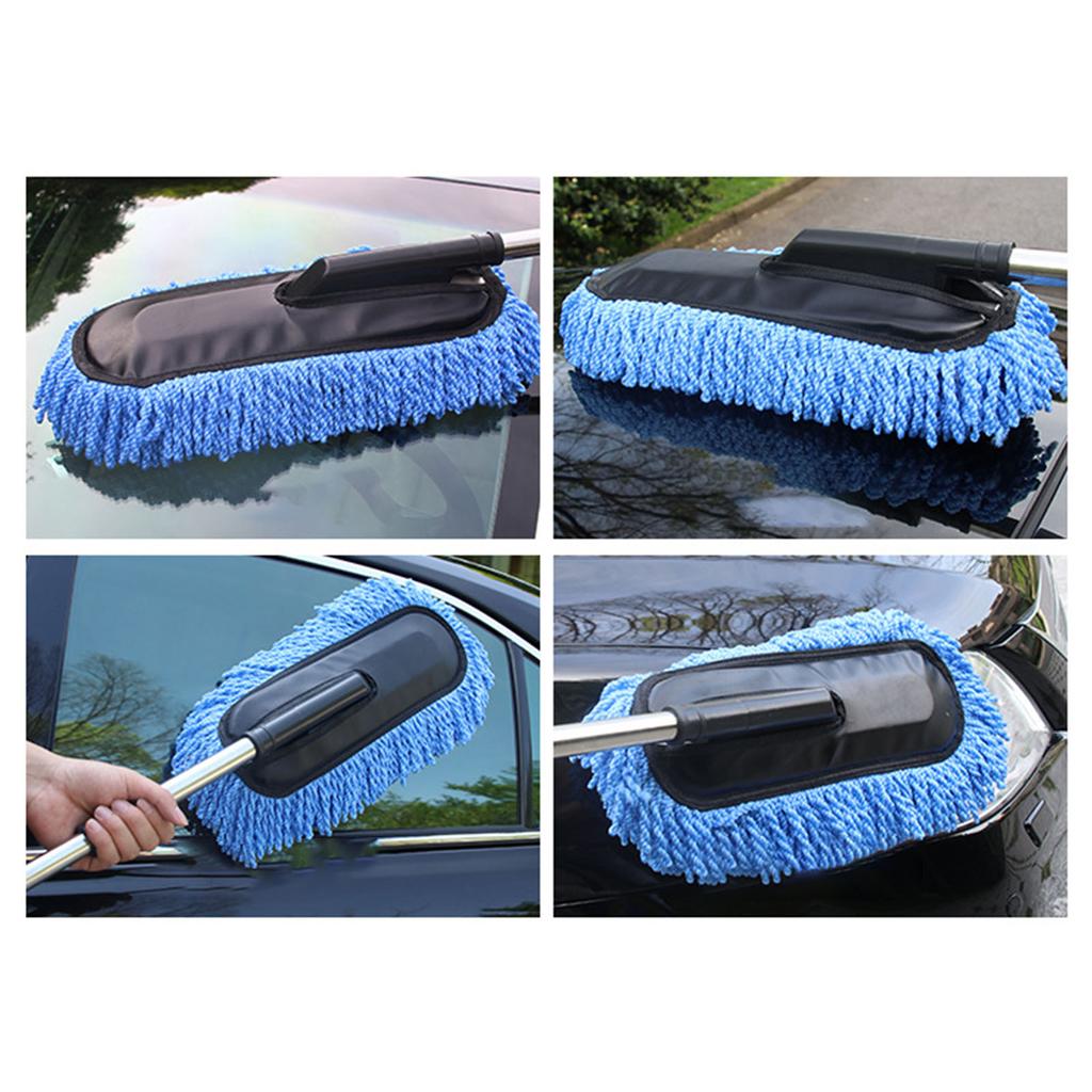 Car Wash Brush Extendable Long Handle Microfiber Car Washing Mop Multifunctional Dusting Cleaning Tool