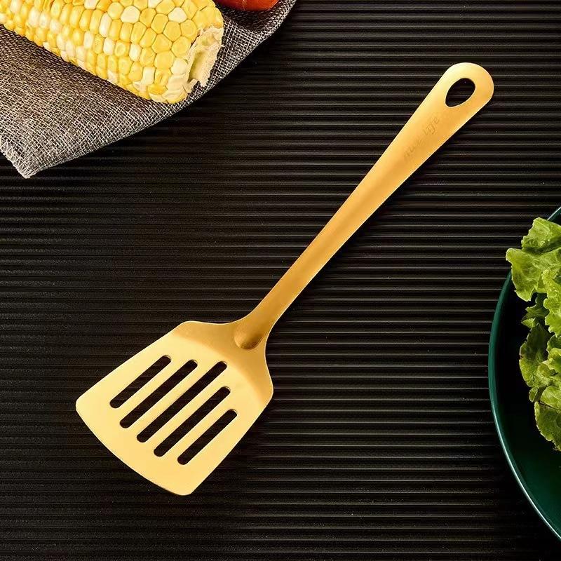 Edelstahl Küchenutensilien SetGoldener Suppenlöffel SiebHot Pot Löffel Küchen Kochspatel