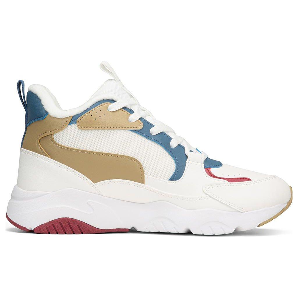 Li-Ning Fleece Lined Non-Slip Wear-Resistant Warm Mid-Top Sports Casual Shoes Men Sneakers Cloud-White AGLS209-1