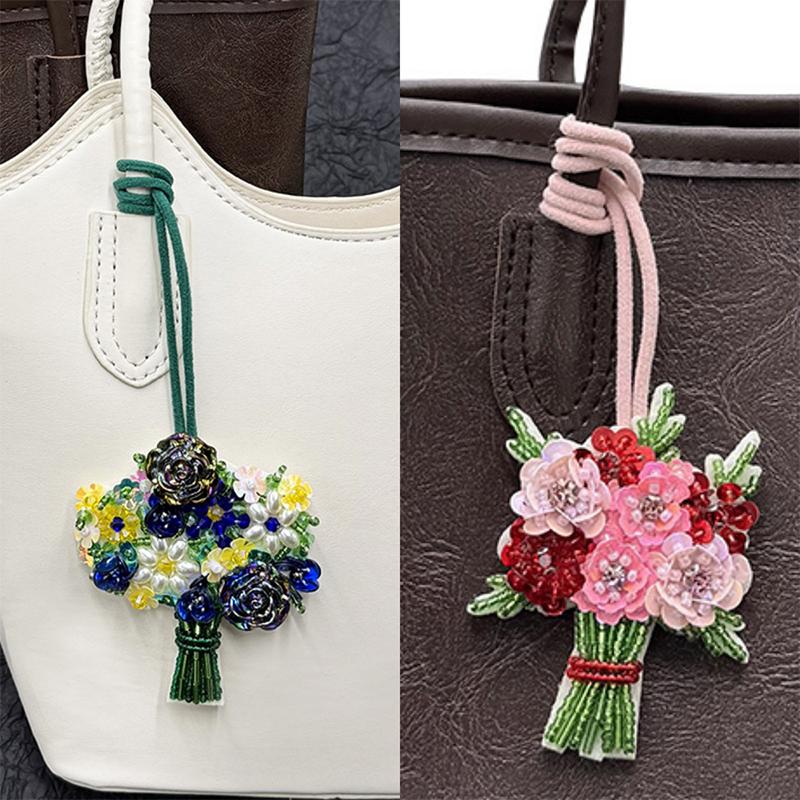 Flower Plants Bag Accessories Pendant Patches For Clothing Diy Sew On Beaded Applique Bag Charm Bordados Para Bag Clothing