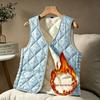 Women's 2025 Collarless Cotton Vest - Autumn/Winter Large Size Round Neck Waistcoat