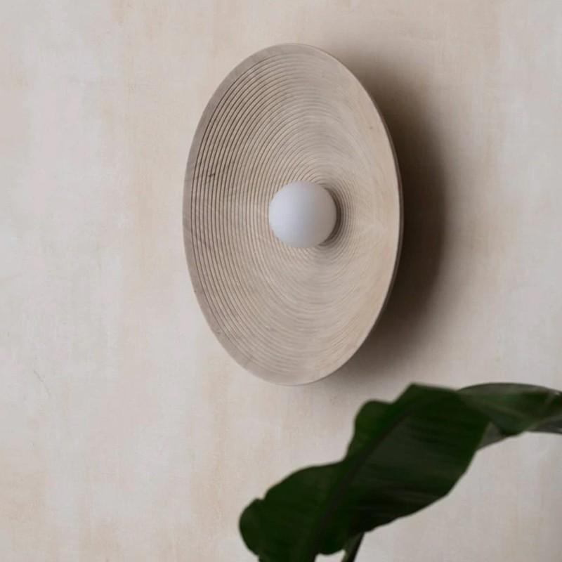 Japanese Vintage Resin Annual Rings Wall Light Nordic Modern Homestay Hotel Bedroom Study Wall Lamp Atmosphere LED Home Lamp