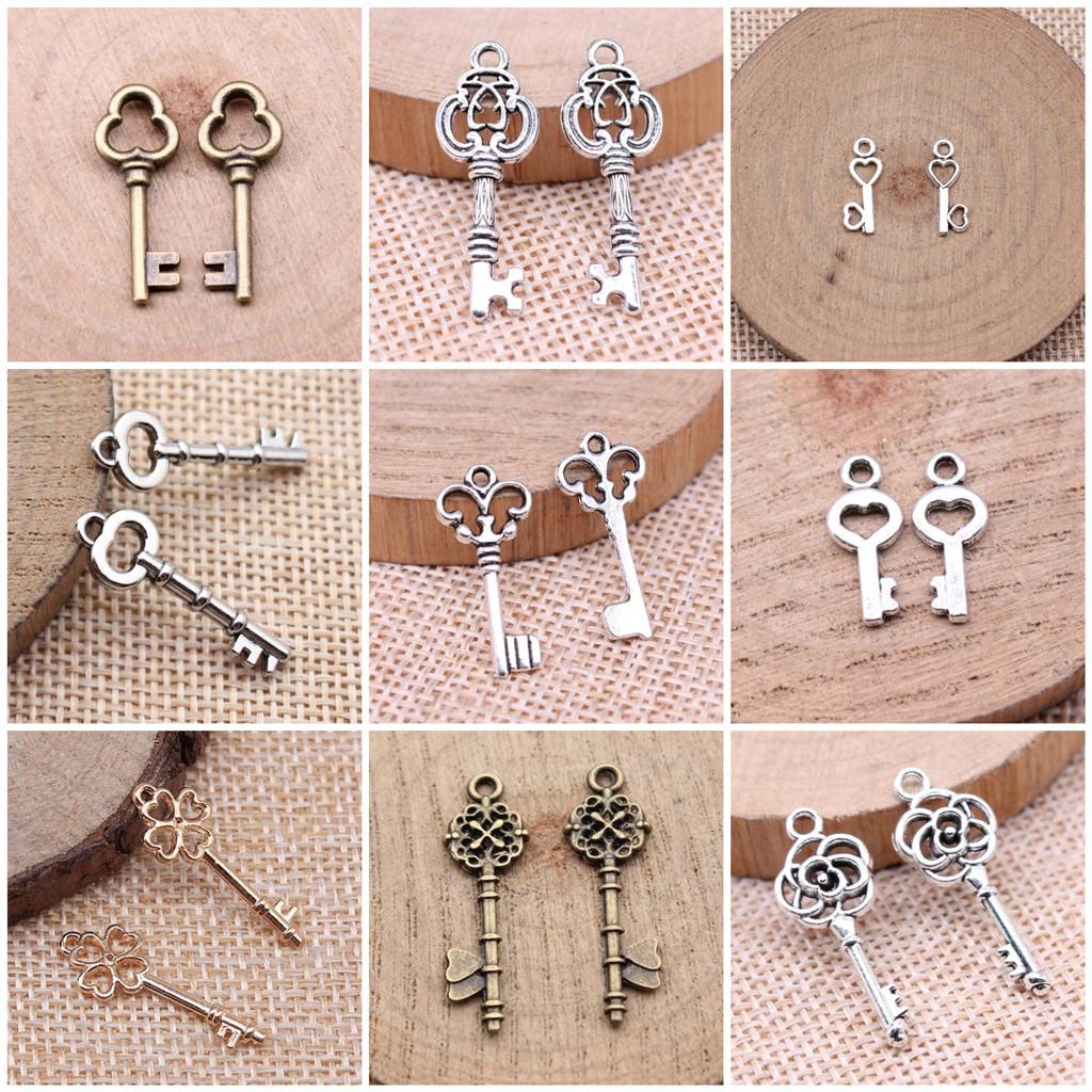Classic Key Shaped Charms Pendant For Bracelet Necklace Jewelry Making Craft Findings