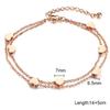 Fashionable, Individual and Trendy Heart-shaped Perforated Stainless Steel and Titanium Steel Bracelet and Anklets
