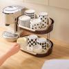 Coffee Cup Rack Countertop Organizer Drawer Bin Modern Seasoning Mug Stand 2 Tiers Display