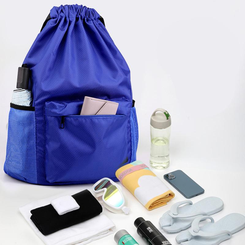 Men/Women Drawstring Pocket Backpack 2025 New Nylon Waterproof Backpack Large Capacity Drawstring Travel Bag Fitness Sports Bag