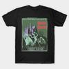 Men Black Print T-shirt Haunted Mansion Poster Art No-Cut Transfer Paper Print Cotton Tshirt