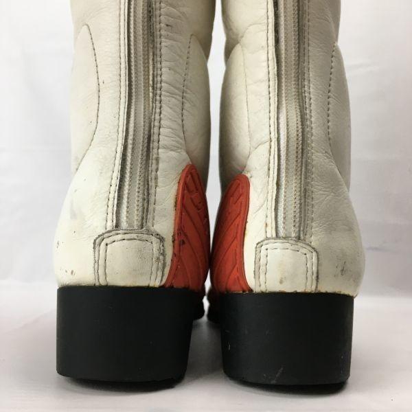 PLICANA Stivali da Moto Retro Vintage da Guida Touring Bianco×Rosso taglia 22.5-23.0(USATO)