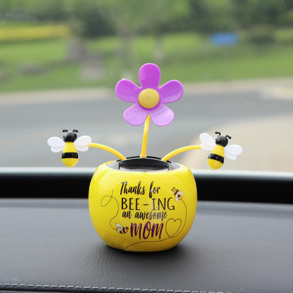 Cute Car Accessorie Auto Swing Solar Sunflower Pendant Auto Car Decoration Ornaments Birthday Gift Car Home Decoraction
