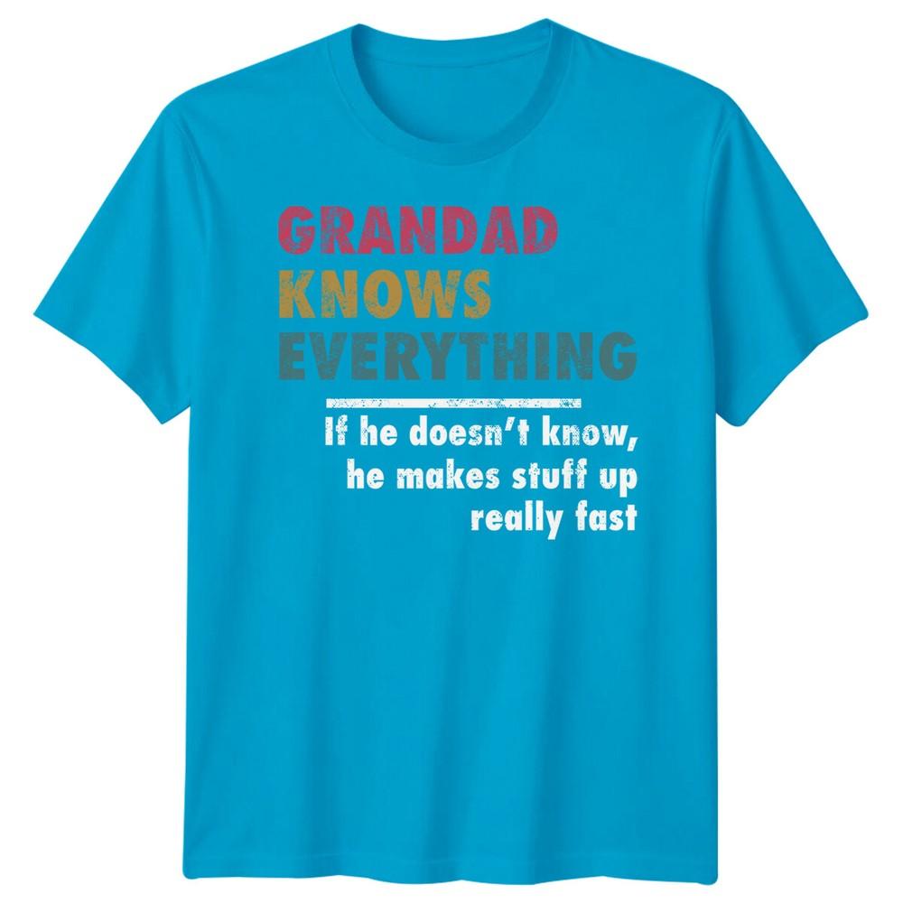 Unisex Grandad Knows Everything Funny Fathers Day Tshirt Tee Best Dad Ever Papafd