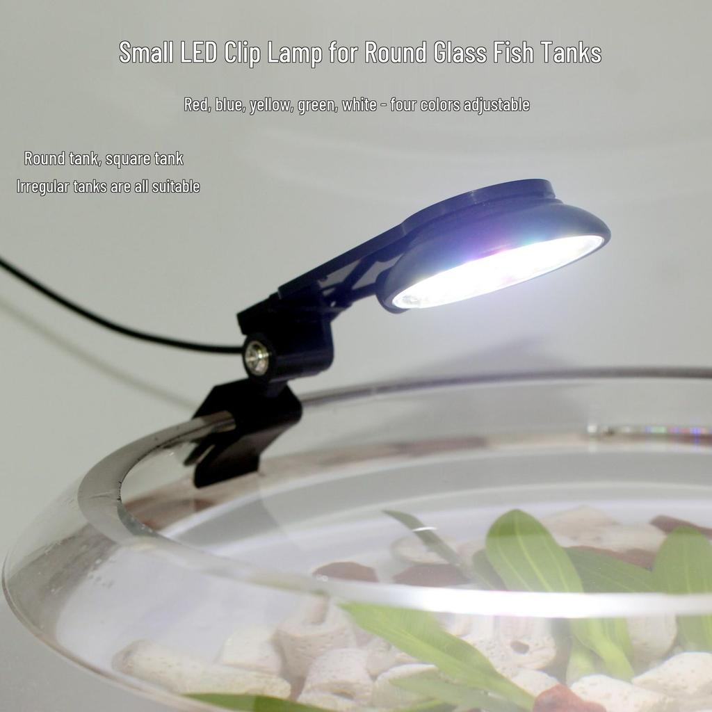 Round Waterproof LED Fish Tank Light for Aquatic Plants and Color Enhancement