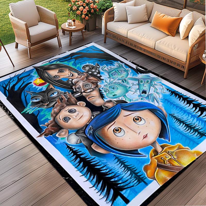 Coraline Print Rug, Washable Floor Carpet, For Entryway Dorm Laundry Room Office Study, Home Decor Birthday Christmas Gift